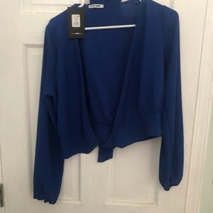 Fashion Nova Chiffon Wrap Crop